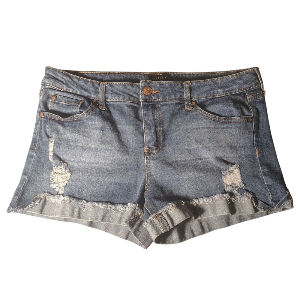 CELEBRITY PINK Juniors Mid-Rise Cut Off Denim Shorts Blue Size 9/29 Y2K 00084